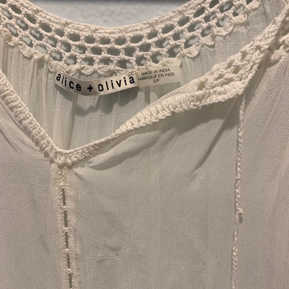 Alice and Olivia - white crochet blouse